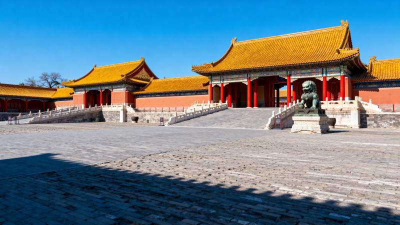 故宫金顶红墙图片