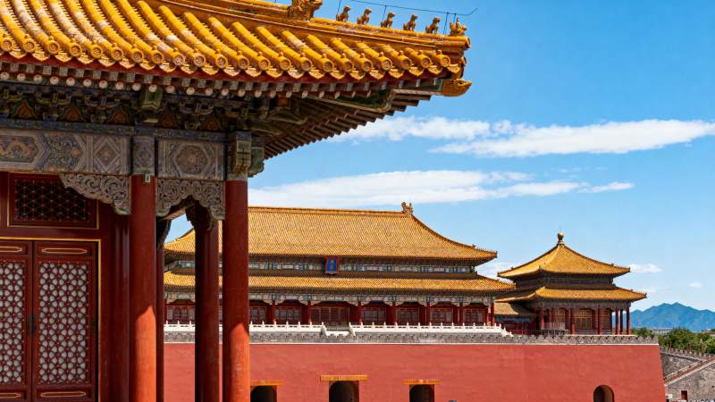 故宫金顶红墙图片