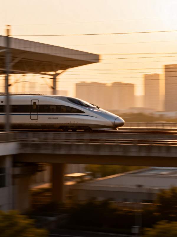 高铁飞驰城市间图片