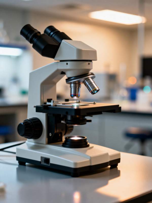 实验室显微镜特写图片