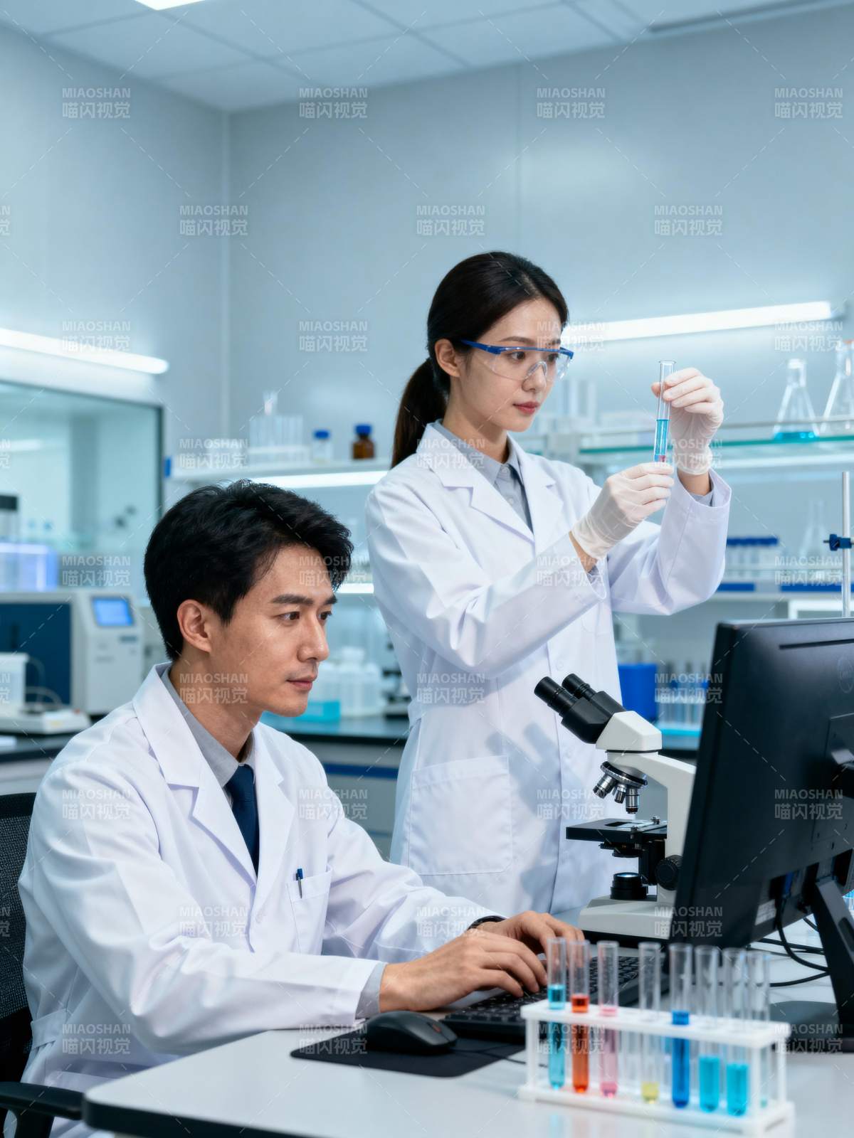 实验室科研人员工作图片