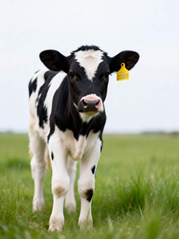 黑白小牛草地行图片