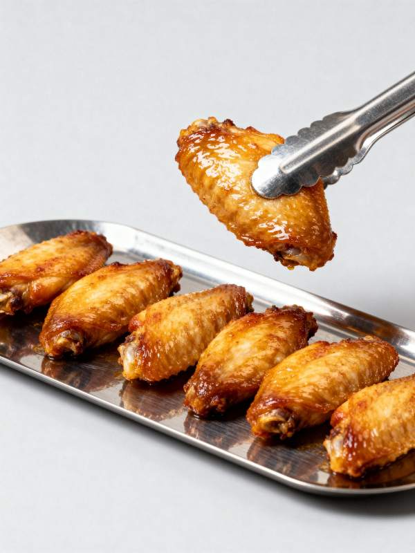 烤鸡翅特写图片