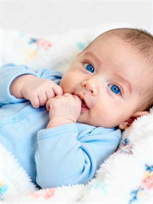 蓝眼宝宝萌态可掬图片