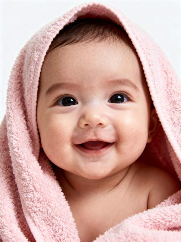 粉毯裹笑颜图片