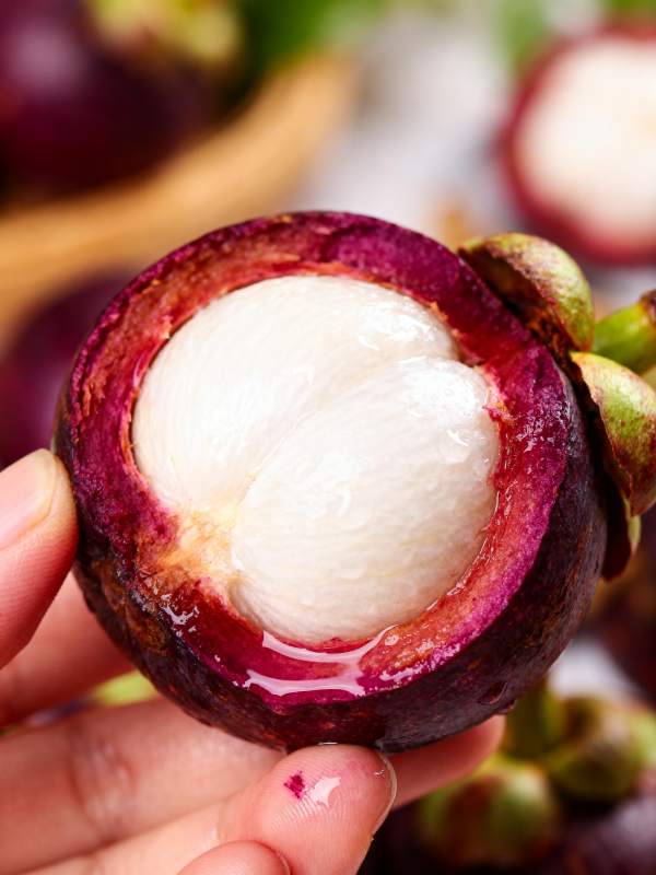 山竹果肉特写图片