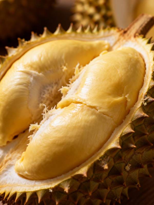 金黄榴莲果肉特写图片