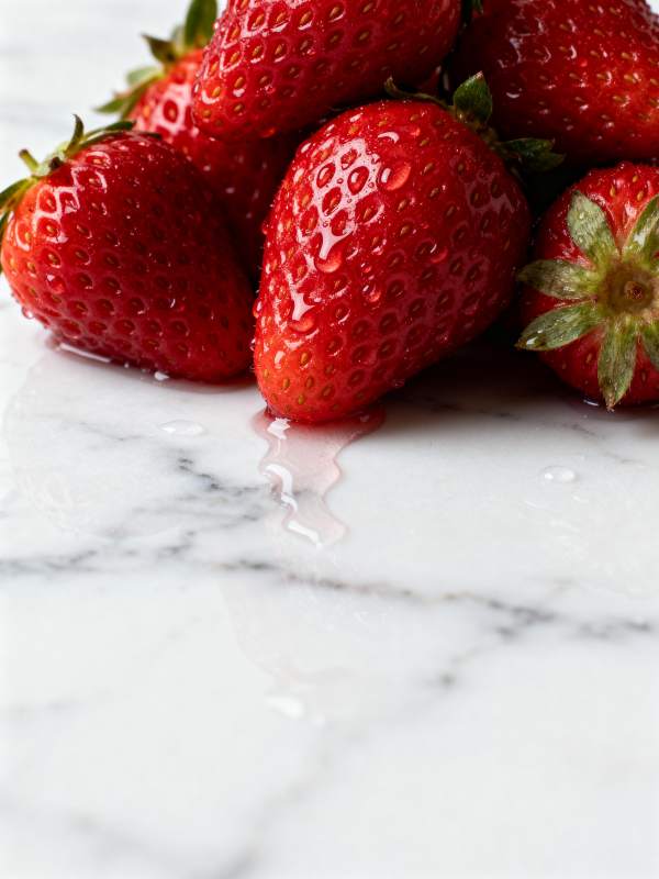 鲜红草莓滴水欲流图片