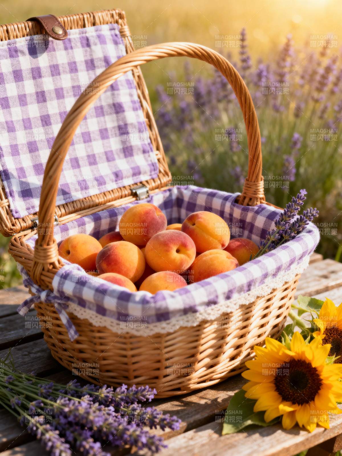 篮中桃香 花间野趣图片