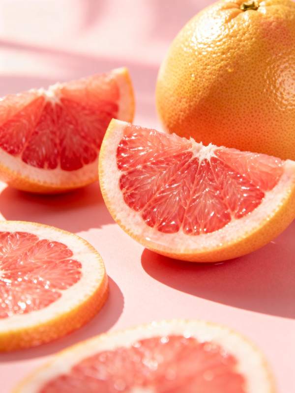 粉红葡萄柚切片图片