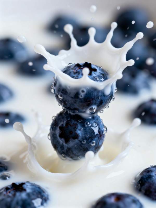 蓝莓溅奶瞬间图片