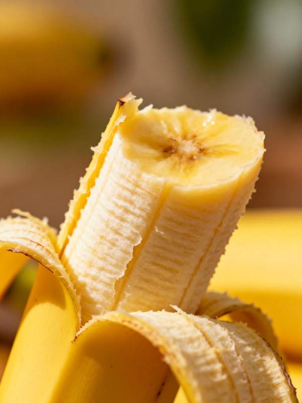 新鲜剥开的香蕉图片