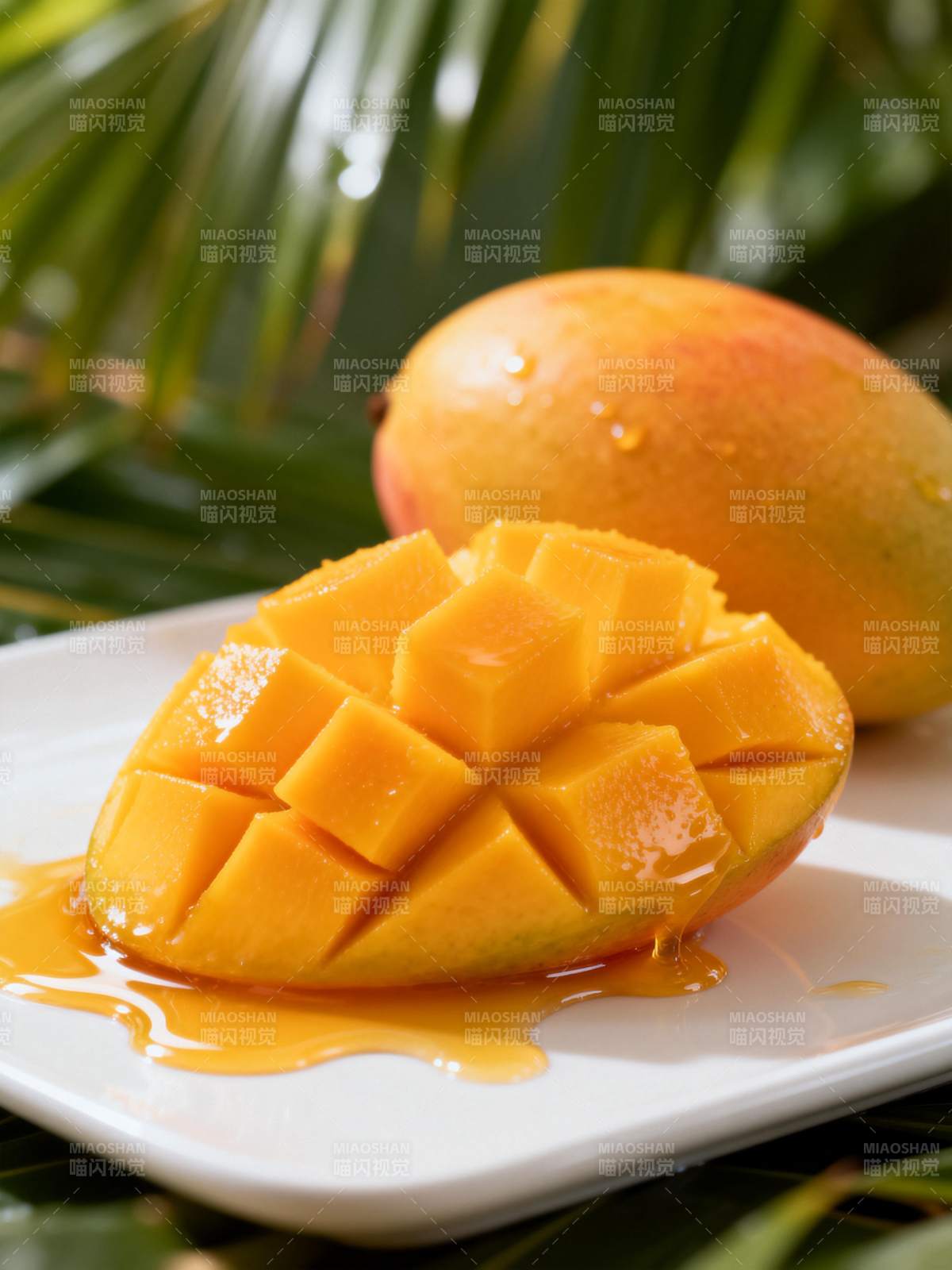 鲜切芒果 汁水四溢图片