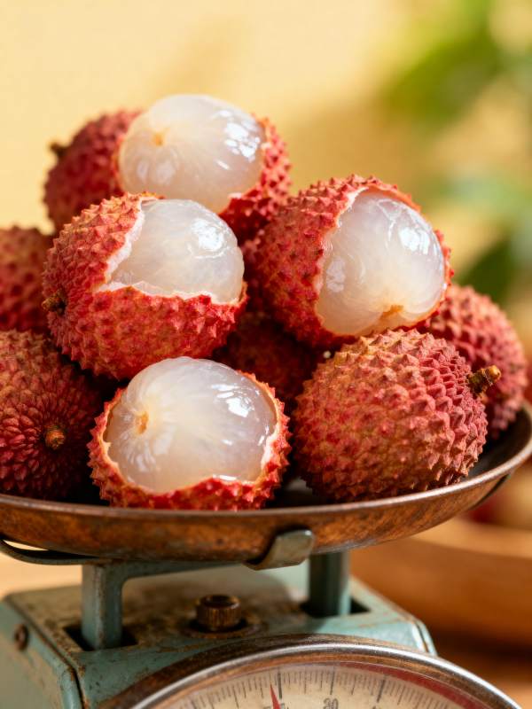 新鲜荔枝称重图片