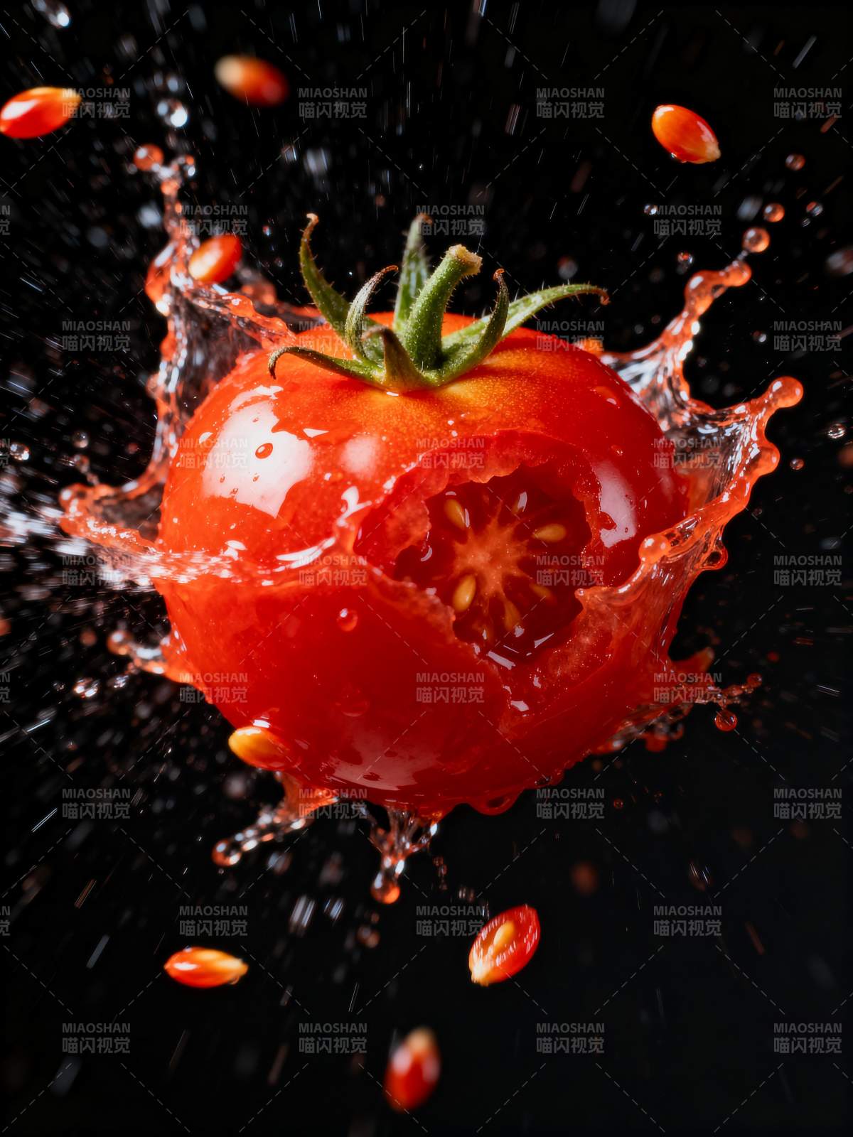 番茄爆裂瞬间图片