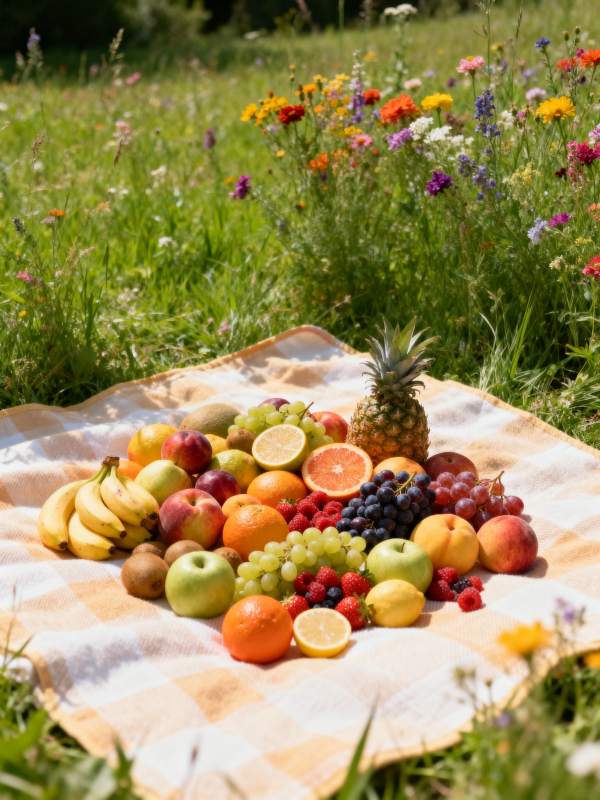 野餐果篮 色彩缤纷图片
