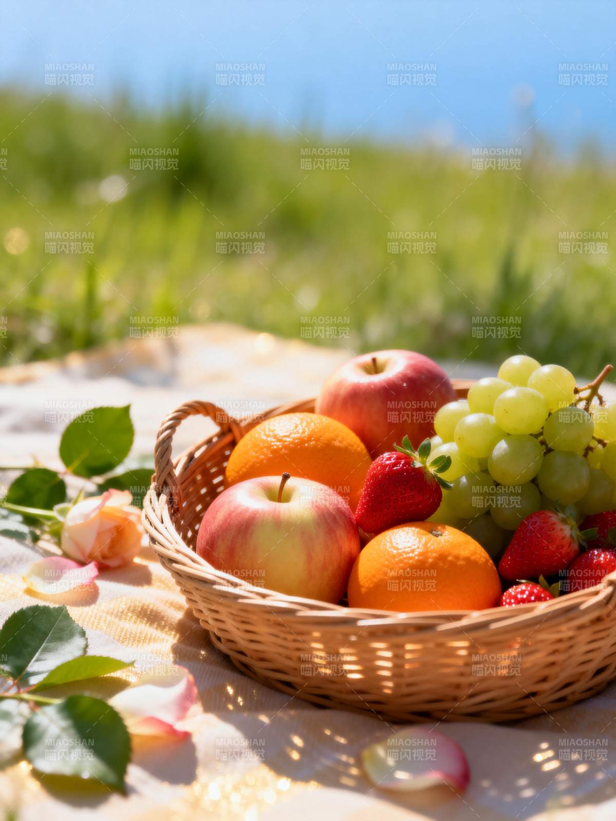 果篮春日野餐图片