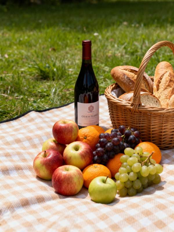 野餐果酒面包图片