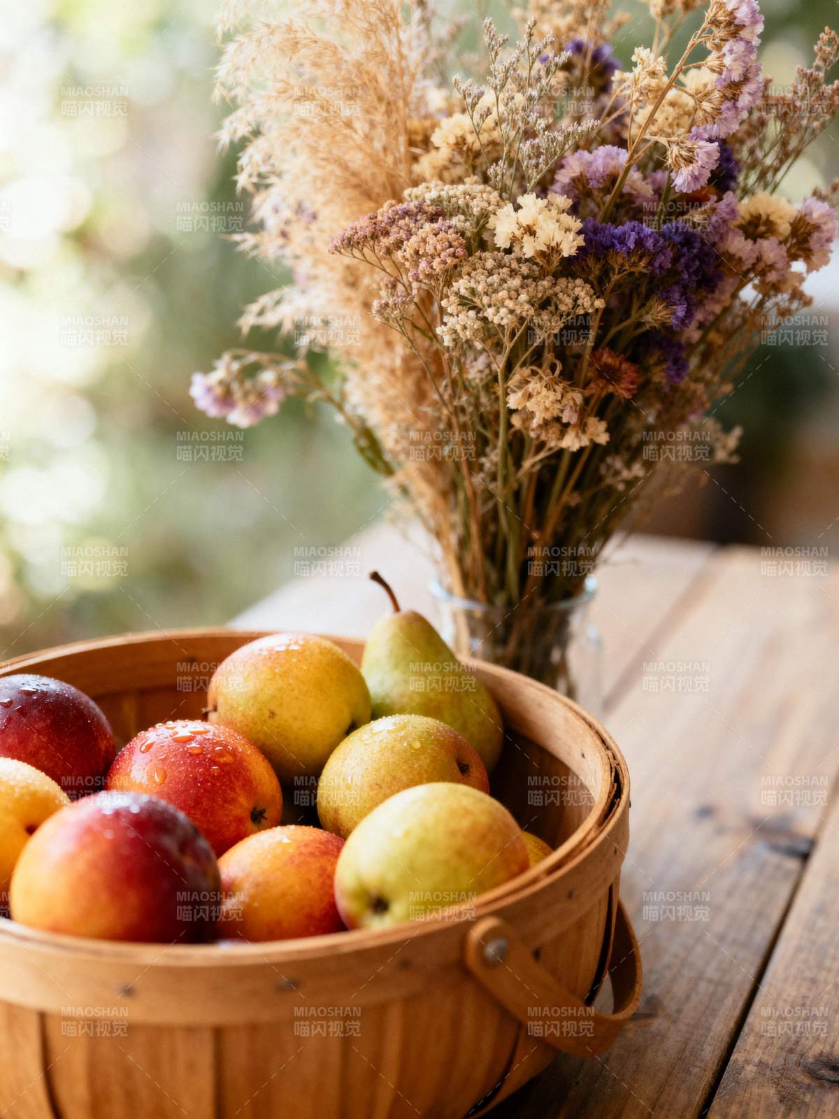 秋果与干花静物图片