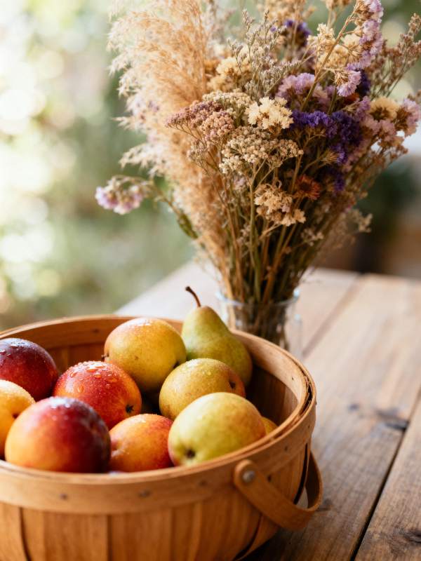 秋果与干花静物图片