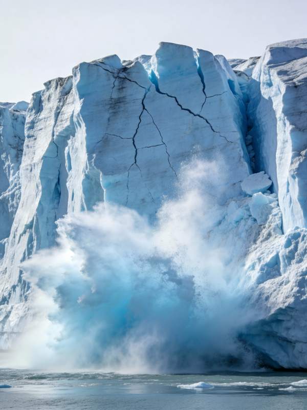 冰川崩塌瞬间图片
