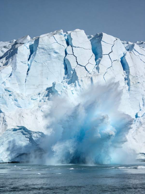 冰川崩塌瞬间图片