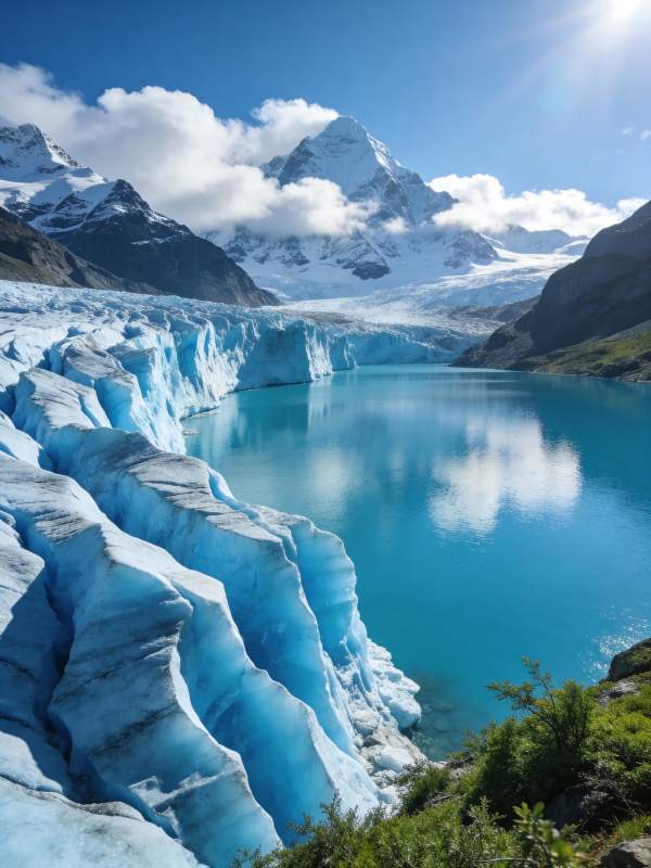 冰川湖畔风光图片