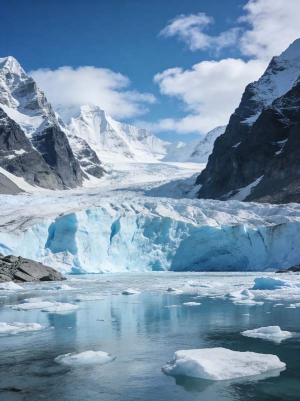 冰川湖畔风光图片