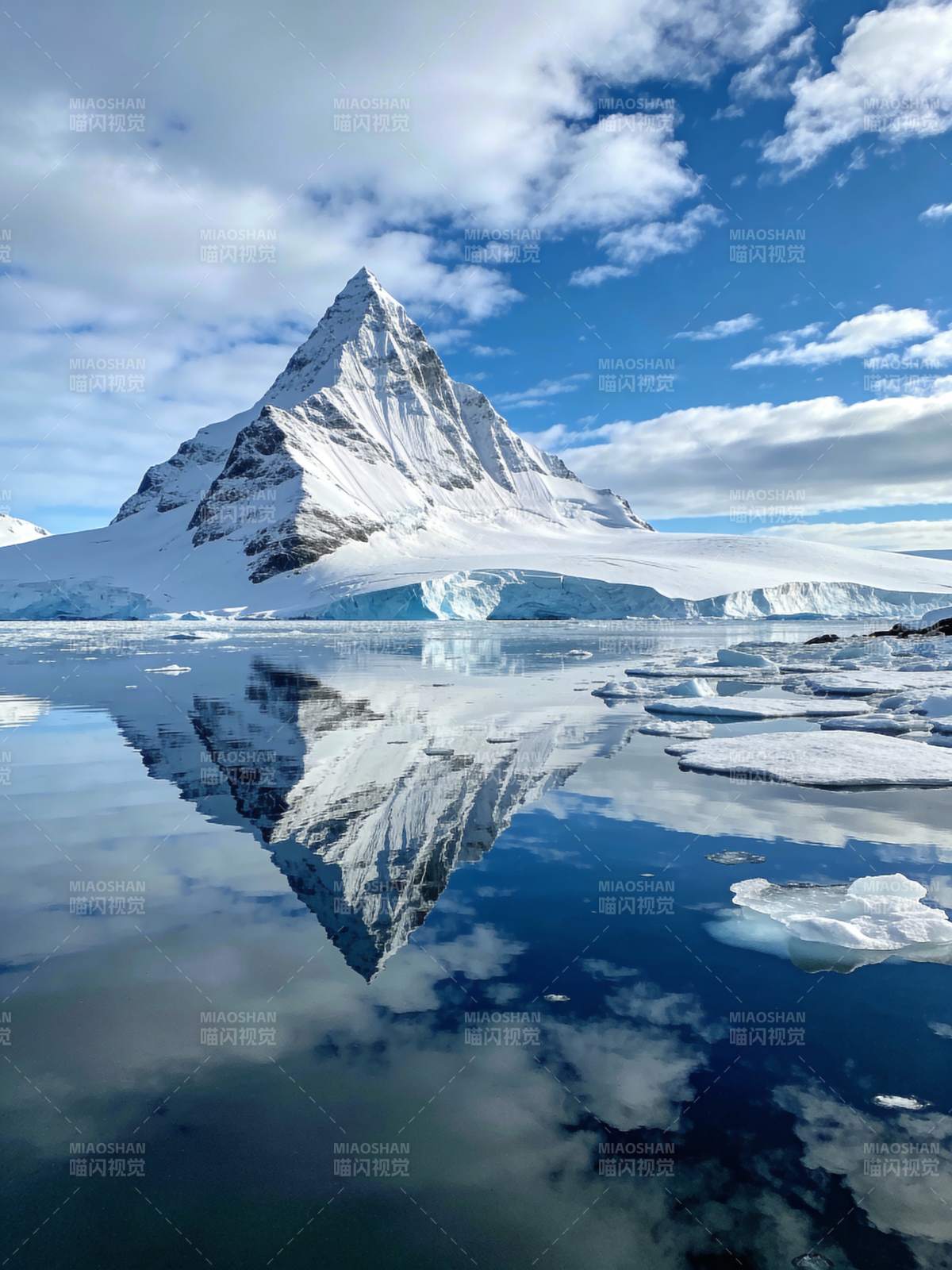 雪山倒影如画图片