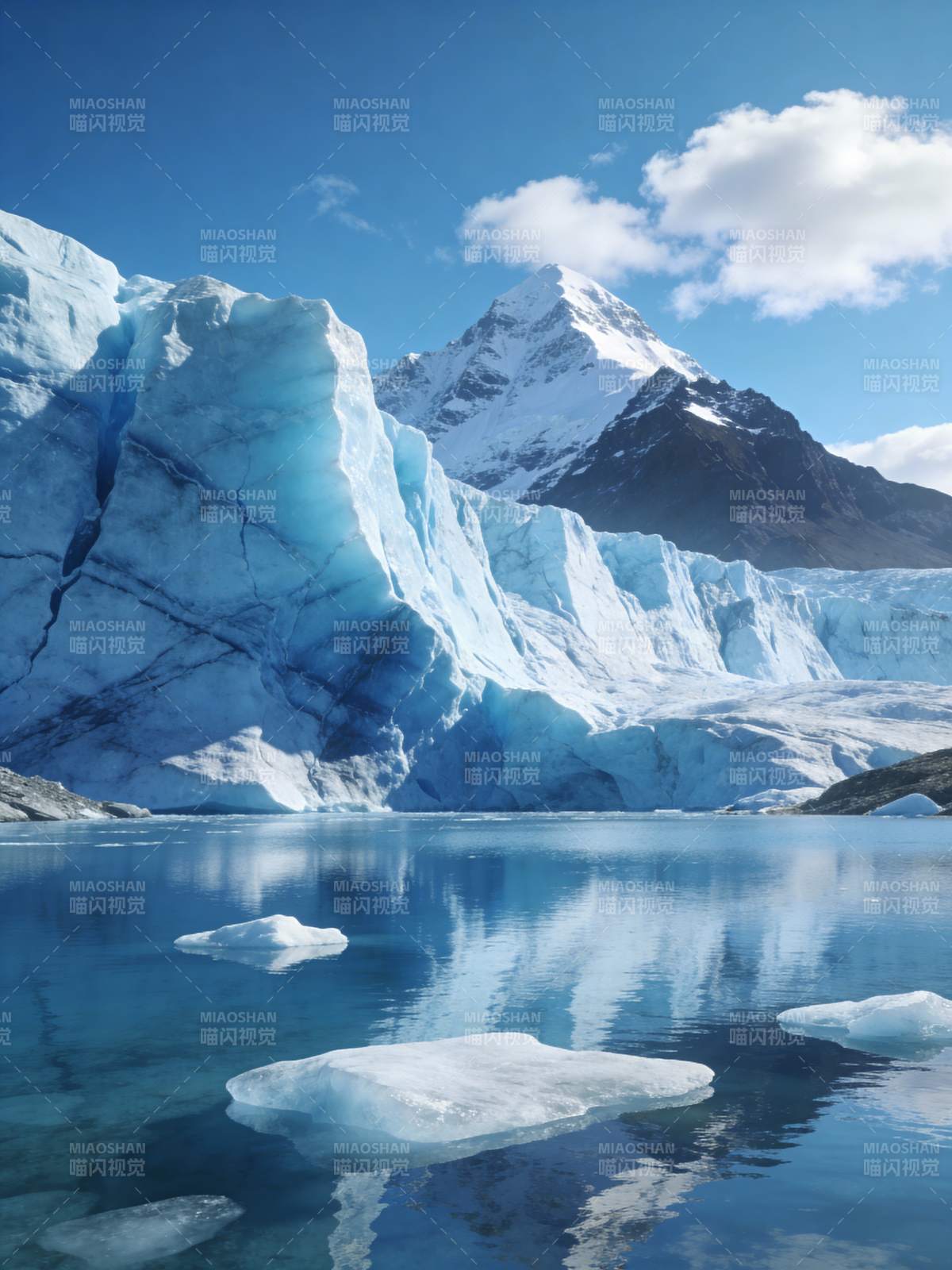 冰川湖畔风光图片