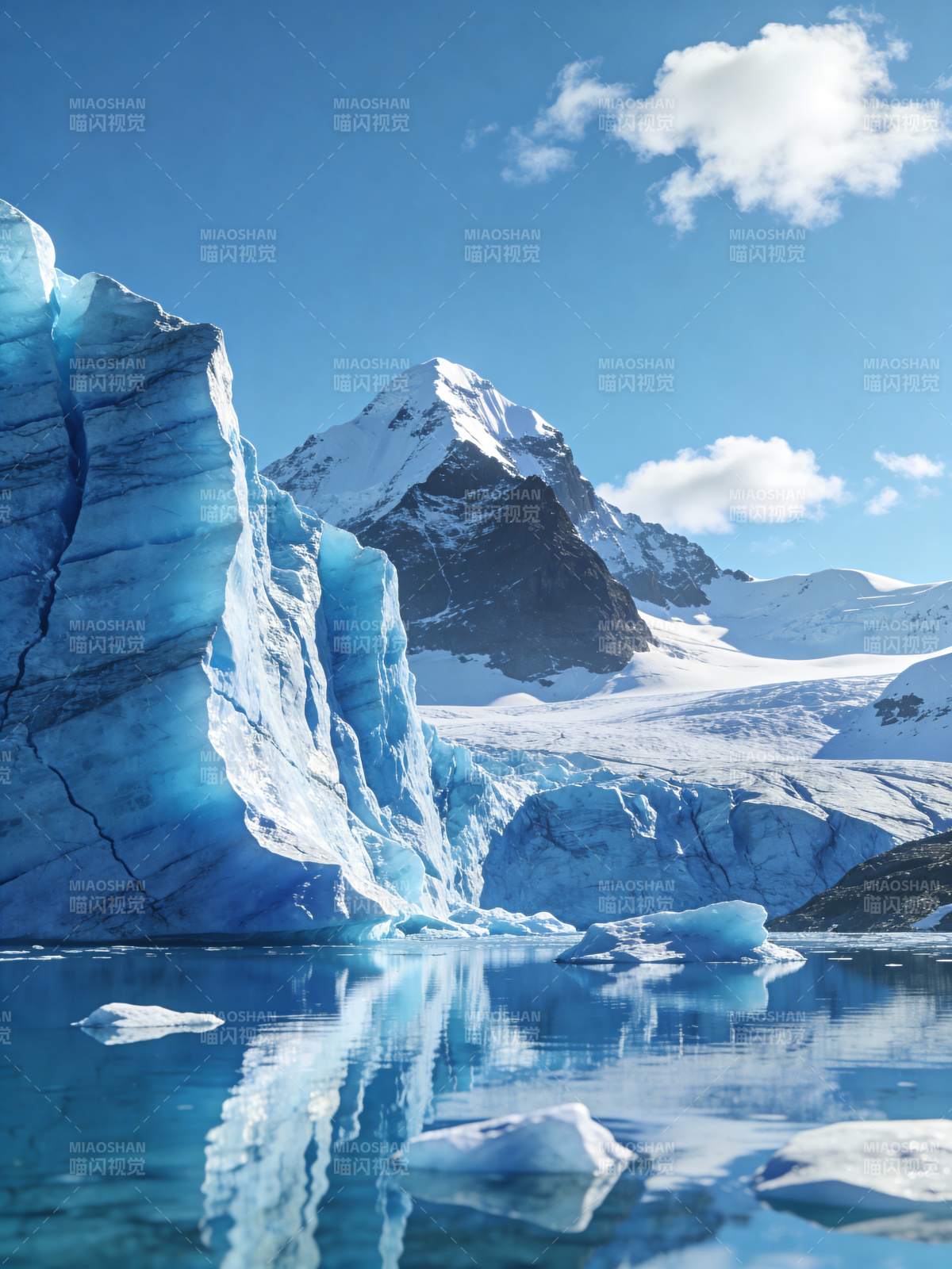 冰川映雪峰图片