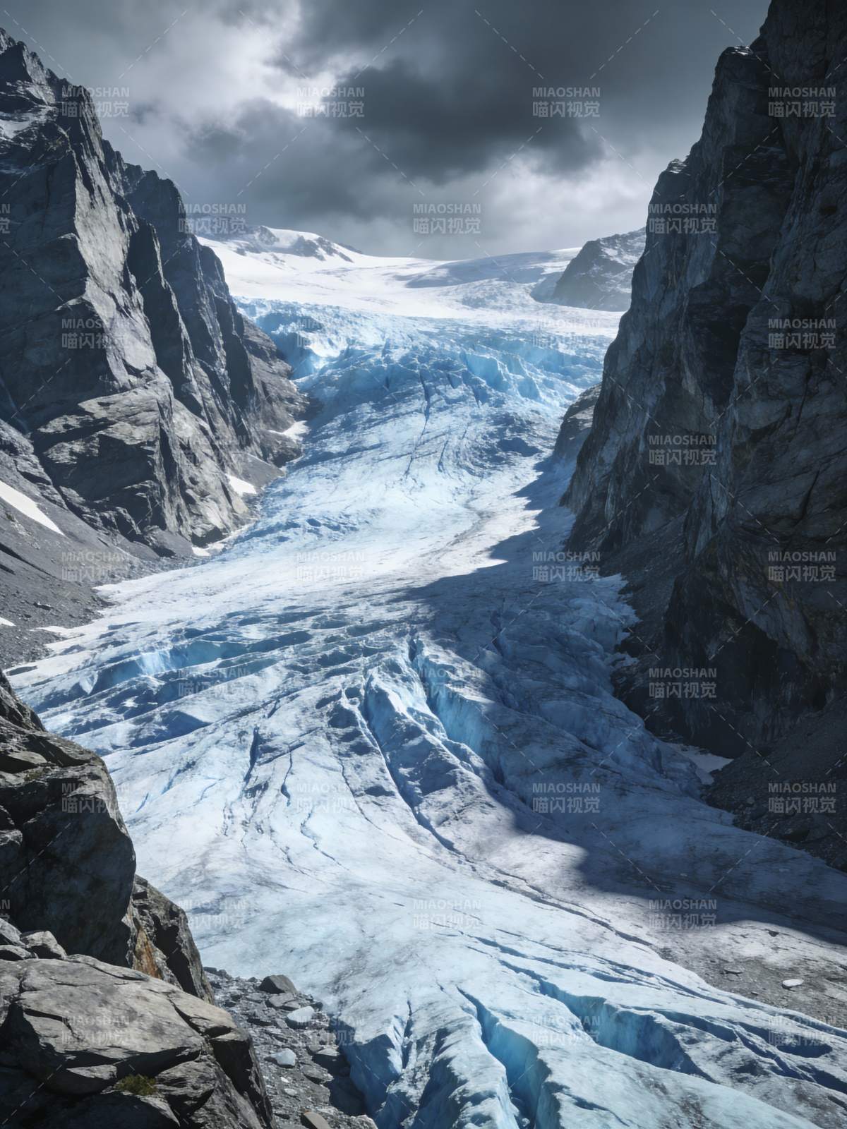 冰川峡谷壮丽景色图片