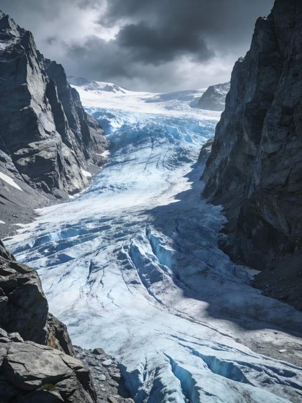 冰川峡谷壮丽景色图片