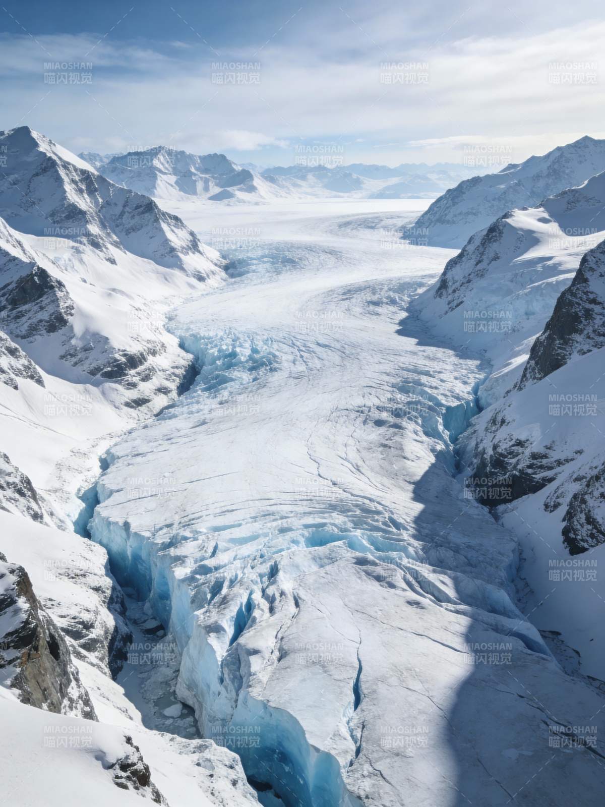 冰川峡谷雪峰图片
