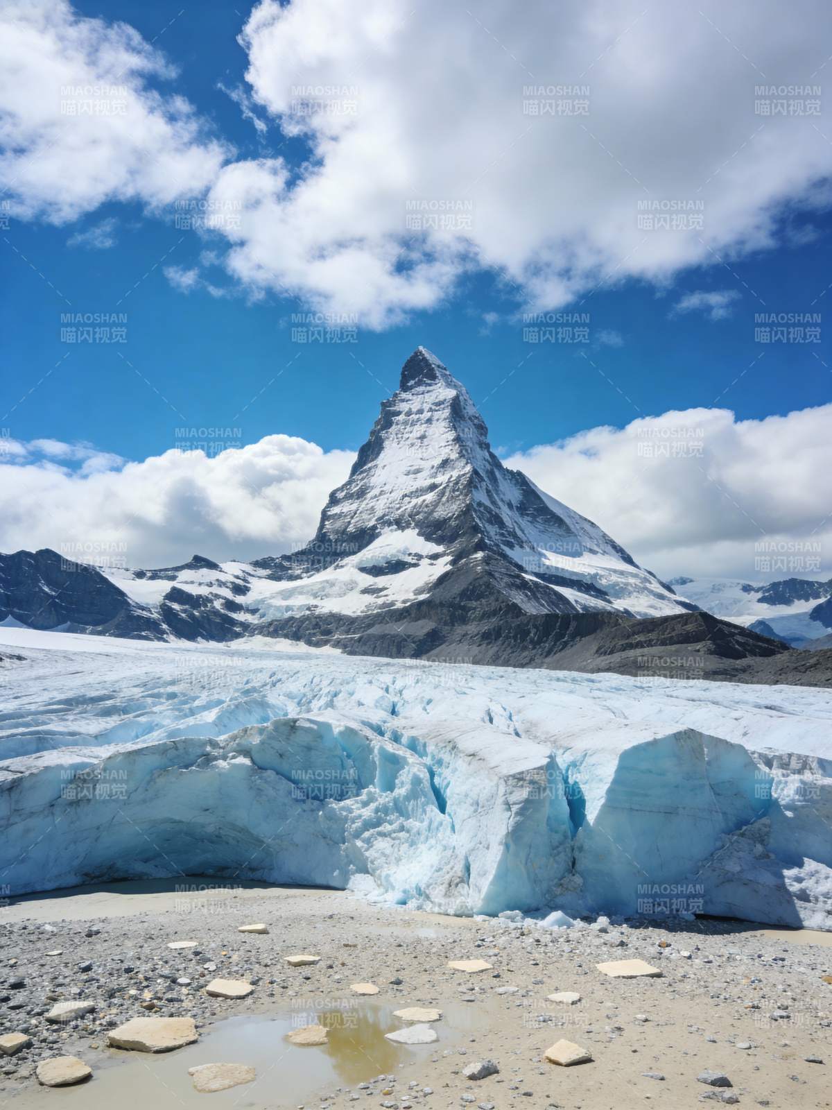 马特洪峰冰川美景图片
