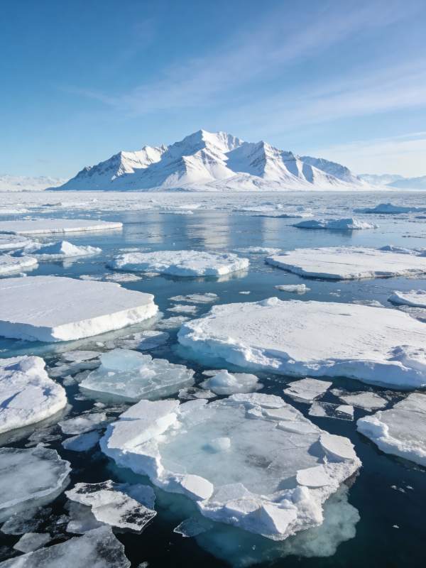 冰海雪山美景图片
