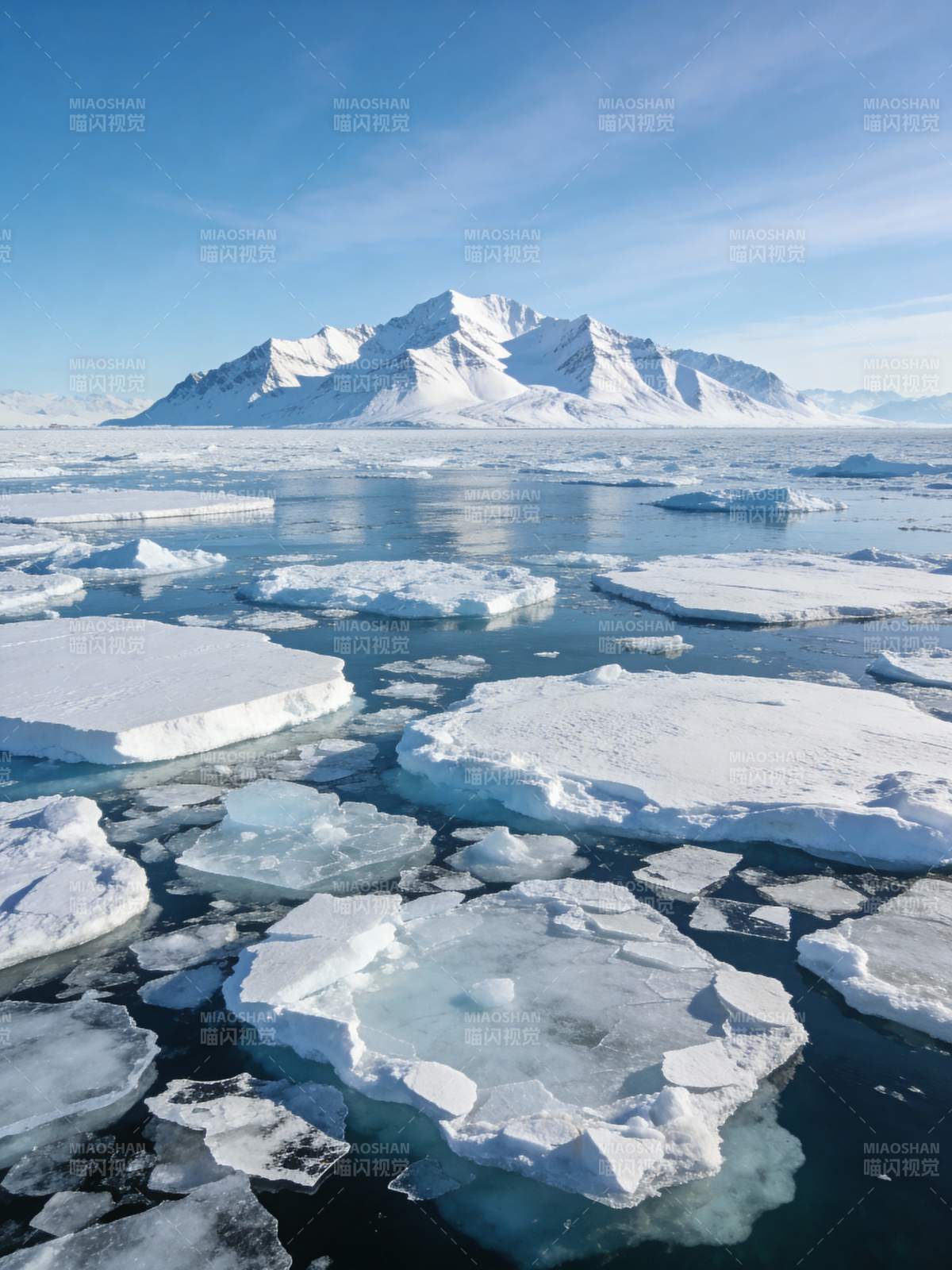 冰海雪山美景图片