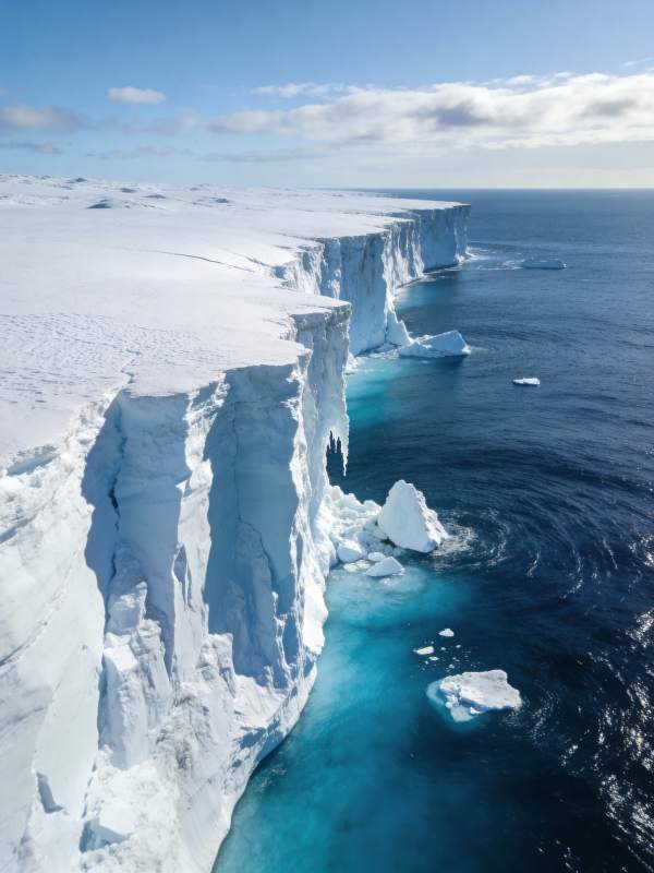 冰崖海岸线图片