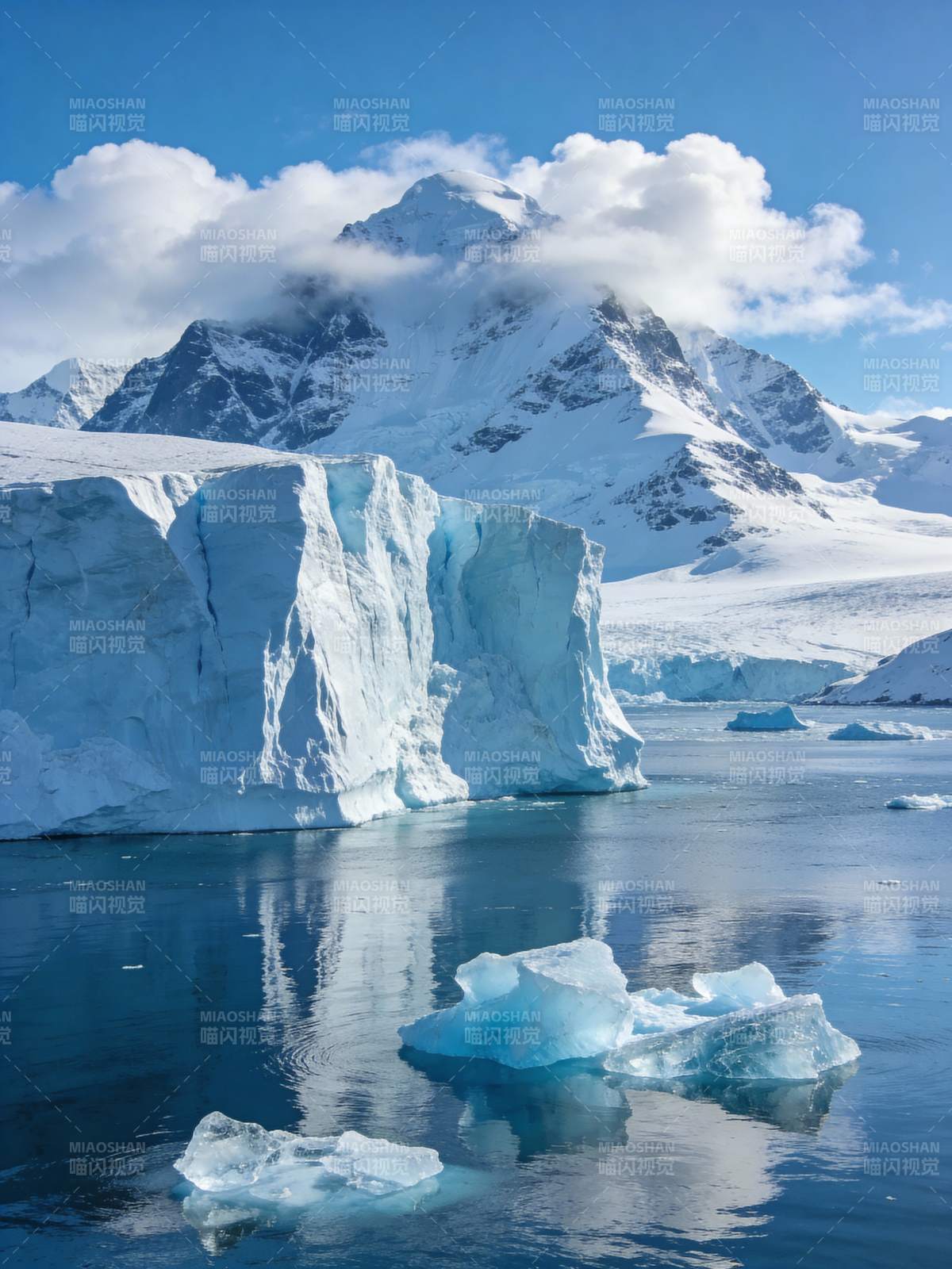 冰川映雪山图片