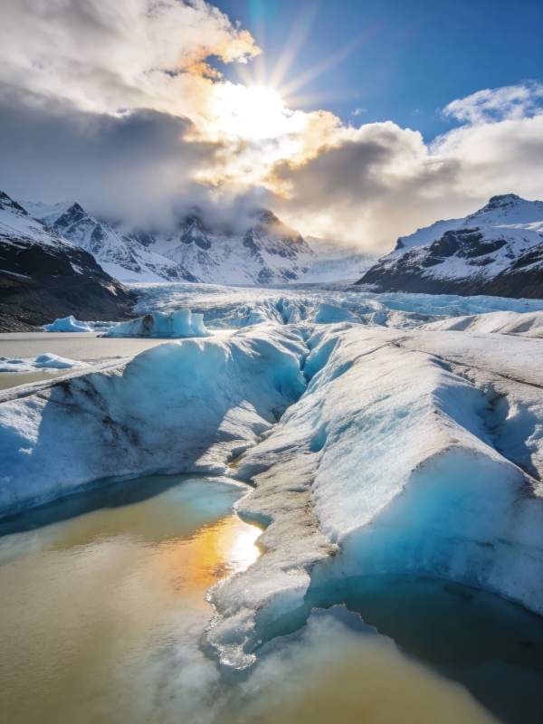 冰川日出美景图片