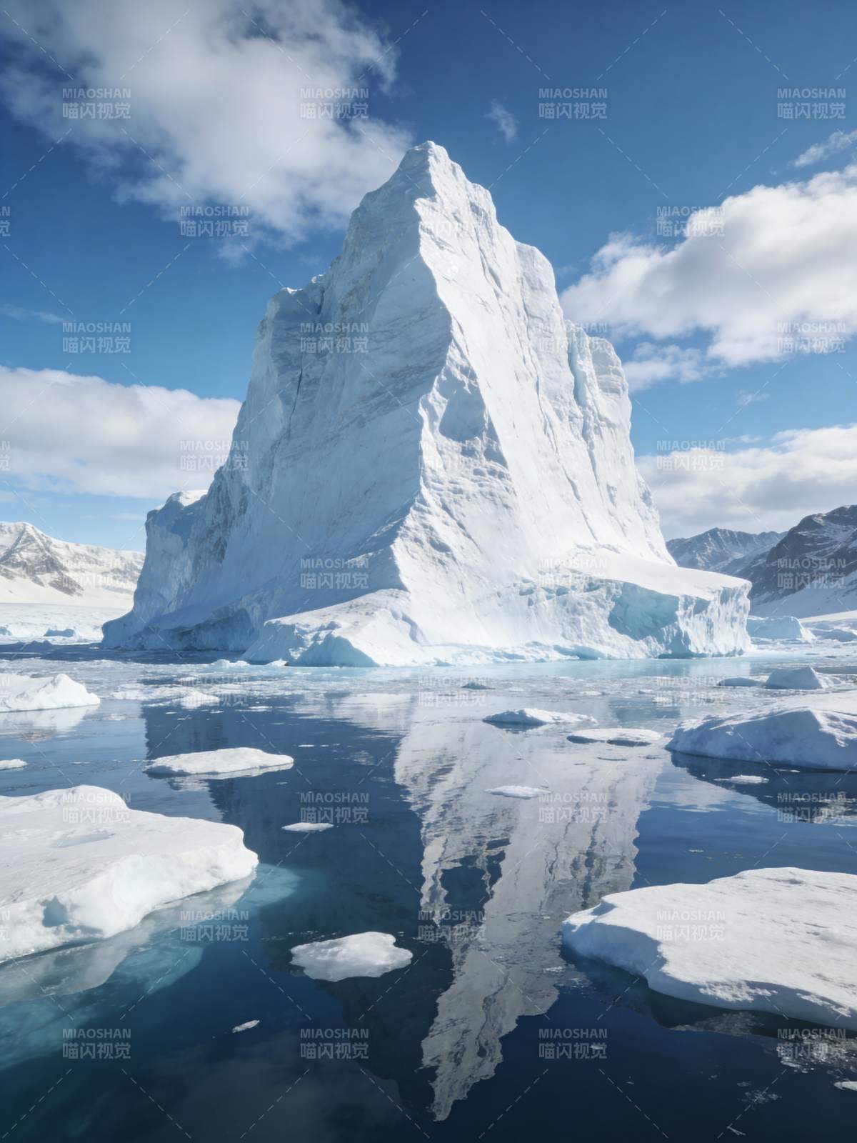 冰山倒影图片