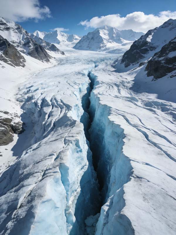 冰川裂隙深邃壮观图片