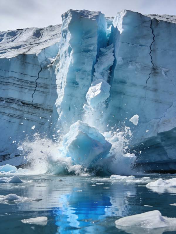 冰川崩裂瞬间图片