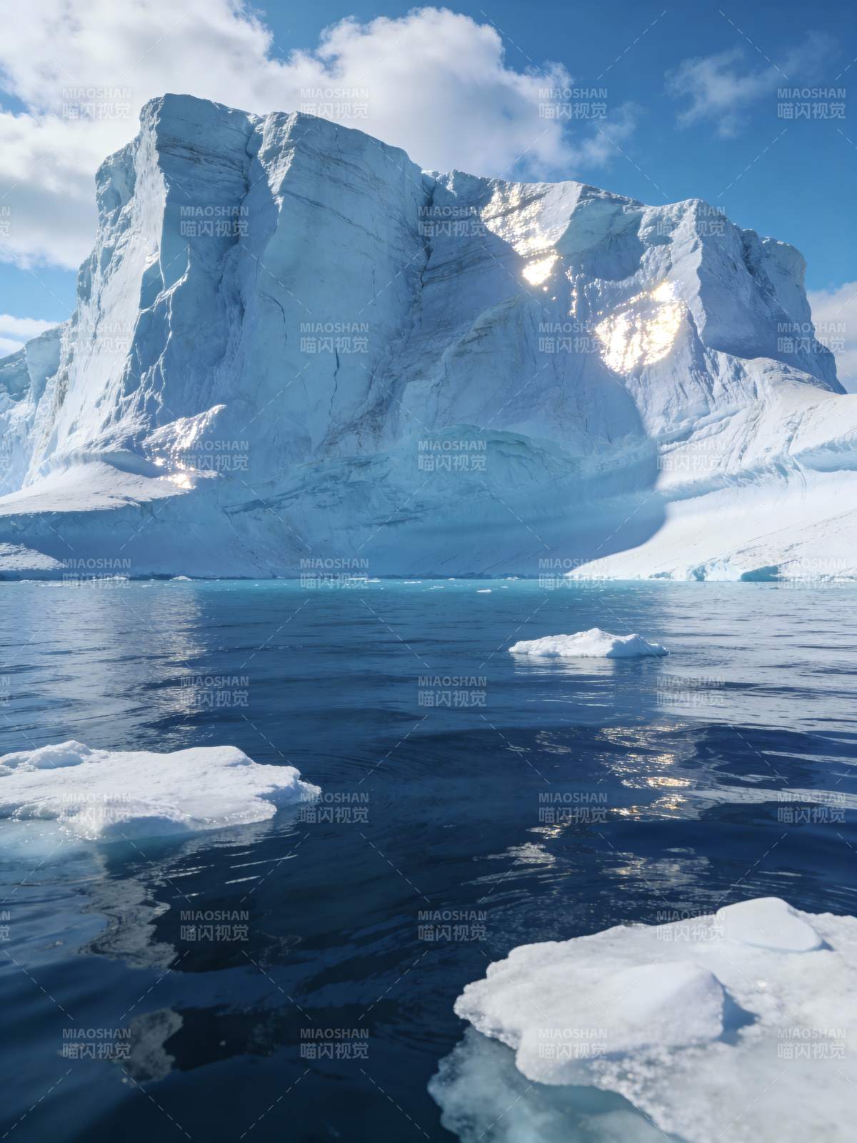冰山映碧海图片