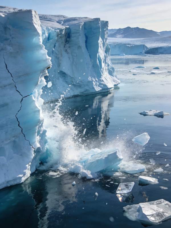 冰川崩解瞬间图片