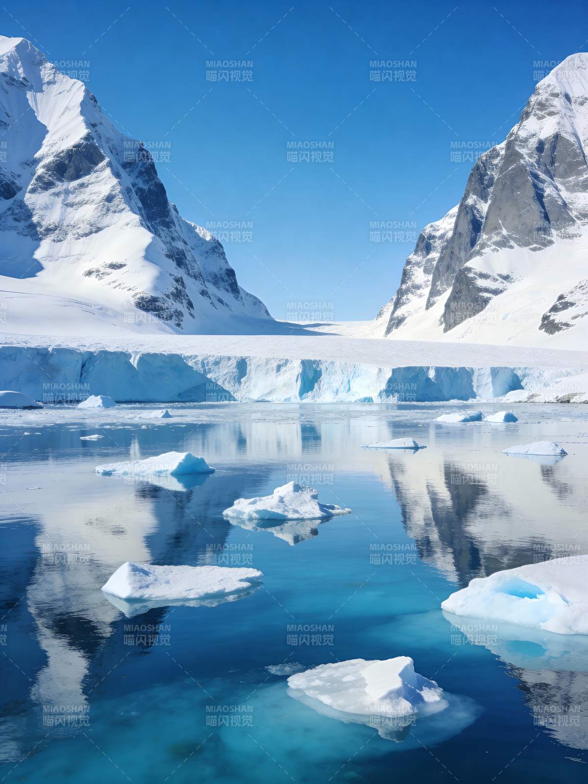 冰川湖畔静谧景图片