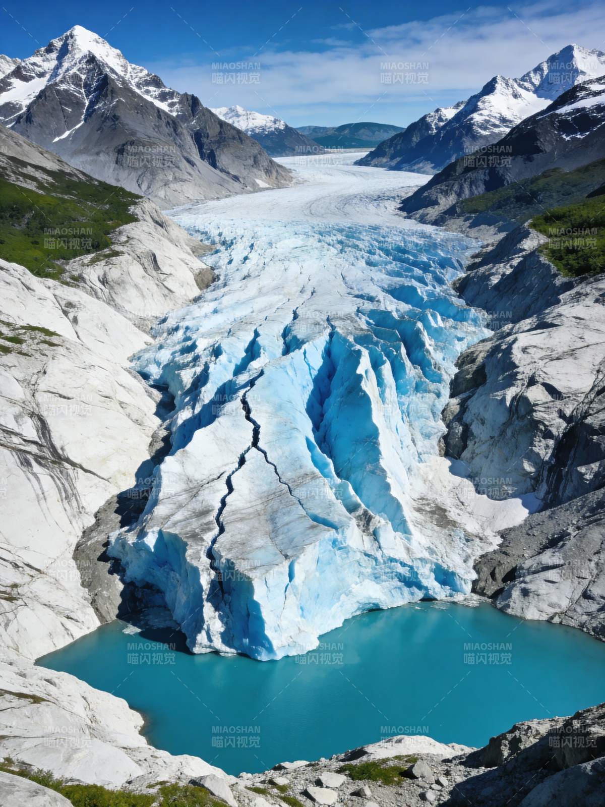冰川湖畔风光图片