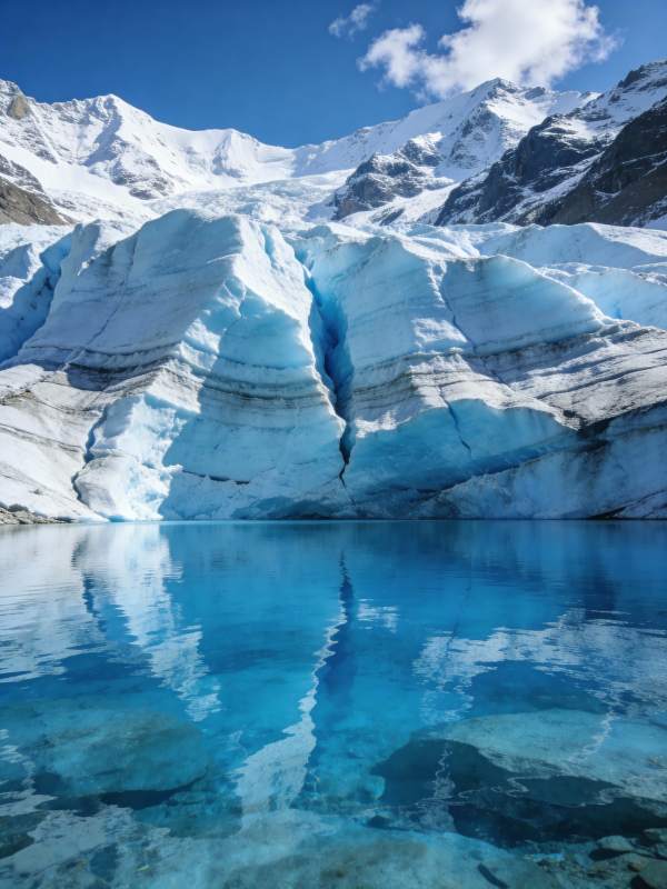 冰川倒影湖图片