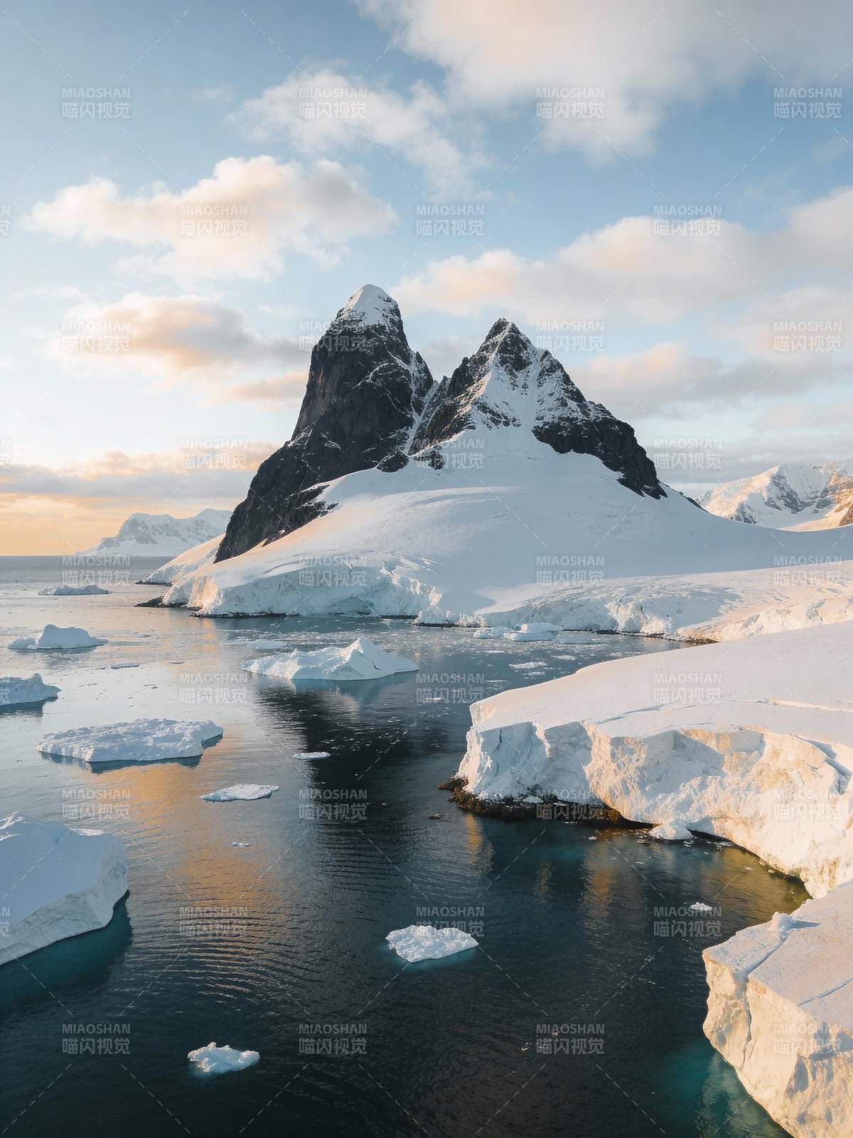 冰山映雪峰图片
