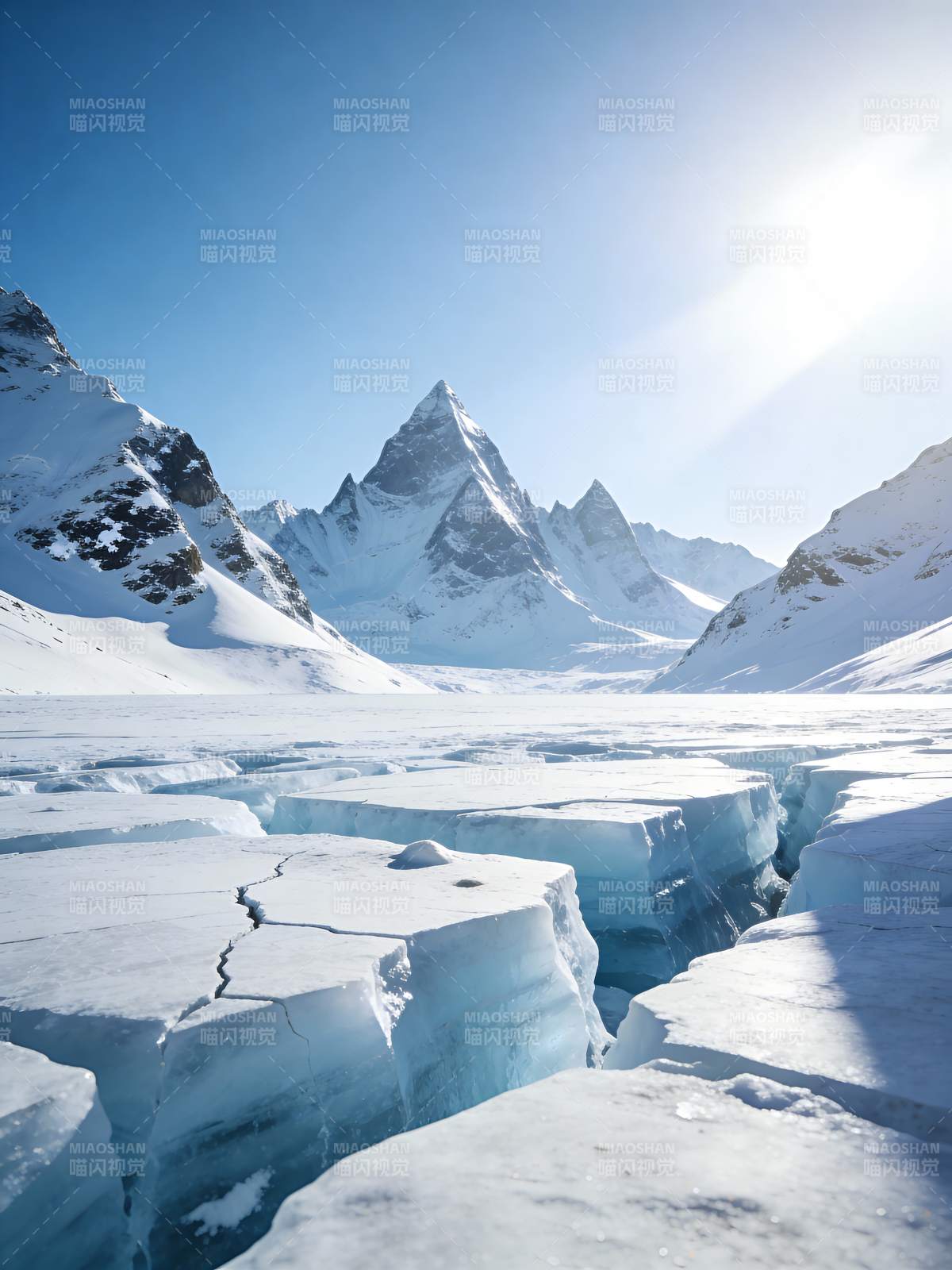 冰川裂谷 雪山巍峨图片